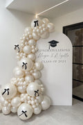 Elegant Graduation Balloon Backdrop Installation